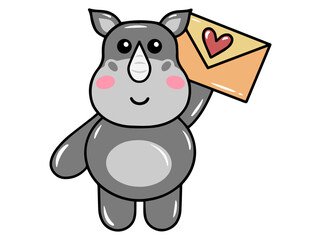 Cute Rhinoceros Cartoon Animal drawing
