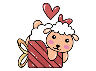 Sheep Cartoon Cute Animal Illustration
