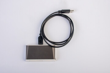 Close Up of external generic USB 3.0 Card Reader isolated on white background.