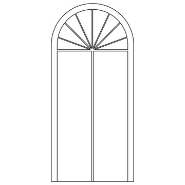 recommend clip art: Arch type of window outline for house isolated on white background. Clipart.