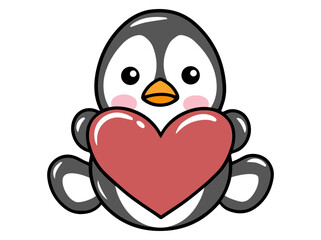 Cute Penguin Cartoon Drawing Illustration