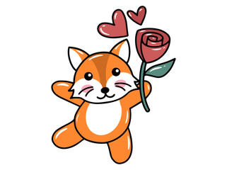 Cute Fox Cartoon Animal Illustration