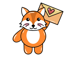 Fox Cartoon Cute Animal Illustration