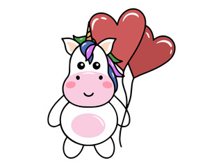 Fototapeta na wymiar Unicorn Cute Animal Cartoon Illustration