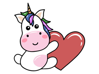 Unicorn Cartoon Cute Animal Illustration