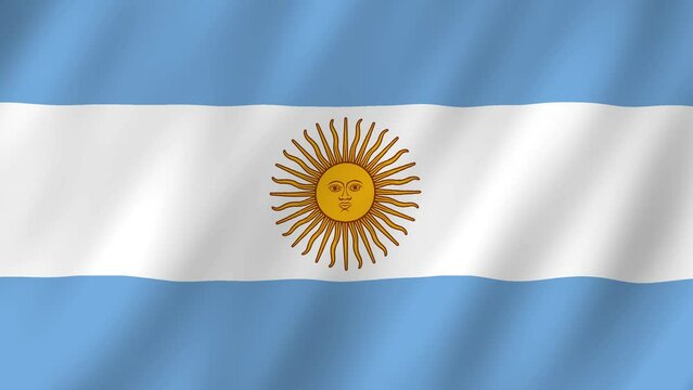 Flag of the Argentina waving animation. looping National Argentina flag animation background 4k