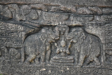 ancient stone carving; Sri Lanka