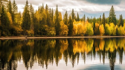 Obraz premium Illustrations of beautiful and tranquil landscapes and natural scenery,AI generated. 