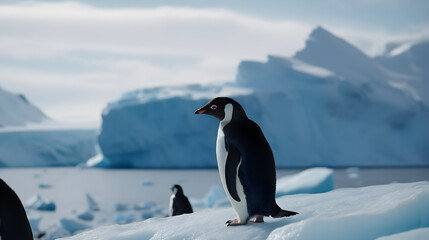 penguin in polar regions created with Generative AI 