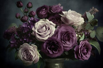 Violet roses. Generate Ai