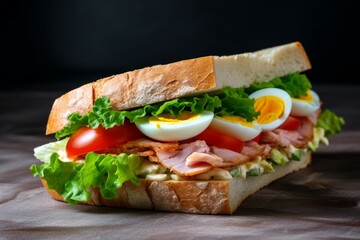 Sandwich hard boiled egg tuna. Generate Ai