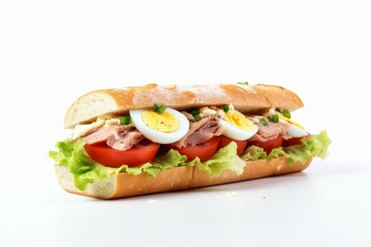 Sandwich hard boiled egg food. Generate Ai
