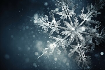 Winter snowflake macro. Generate Ai