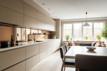 Fototapeta premium Details of a Glamorous, State-of-the-Art Kitchen with Custom Lighting and Elegant Decor