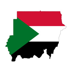 Sudan Flag Map (PNG)