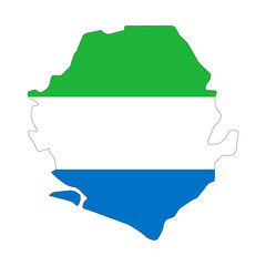 Sierra Leone Flag Map (PNG)