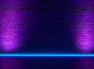 Moderne Cyberspace Grafik Textur kunst galerie, neon, innenausstattung, backstein, plakat und Violett, Cyan, Türkis, Pink, magenta, Rosa Hintergrund.