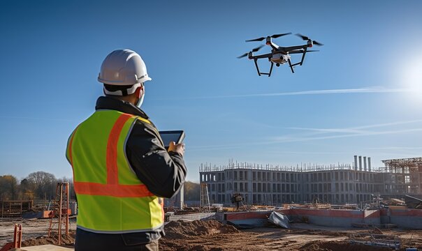 Man flying drone