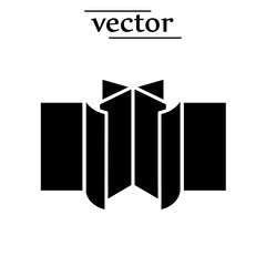 Revolving door icon, line vector illustration flat design on white background. 