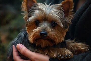 Fototapeta premium Yorkshire pet. Generate Ai