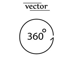 360 degrees icon flat illustration on white background..eps