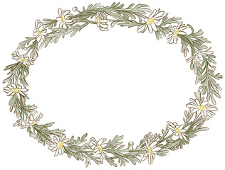 マーガレットのリース　カラー　楕円形