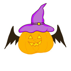 halloween witch with pumpkin