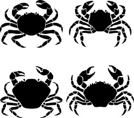 Illustration of crab. Monocrom crab. Seafood. For poster, emblem, menu.