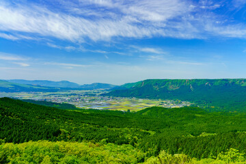 Fototapeta na wymiar 【熊本県】阿蘇の大パノラマ大観峰の景観