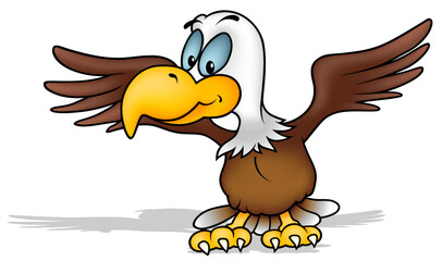 Blue-eyed Bald Eagle with Outstretched Wings