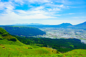 Naklejka premium 【熊本県】阿蘇の大パノラマ大観峰の景観