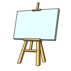 easel with blank canvas illustration 