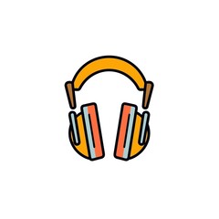 Headphones Icon on White Background. Minimalistic Design.
