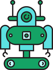 robot character icon illustration