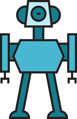 robot character icon illustration