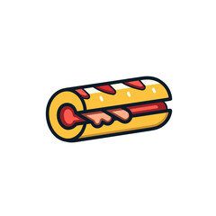 Hot Dog Icon. Minimalistic Design.