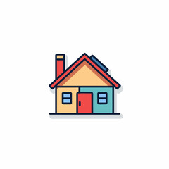Minimalist House Icon. Linear Vector. White Background.