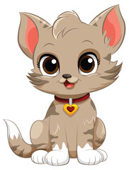 Adorable Cat Cartoon Character