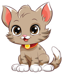 Little Cute Cat Cartoon Character