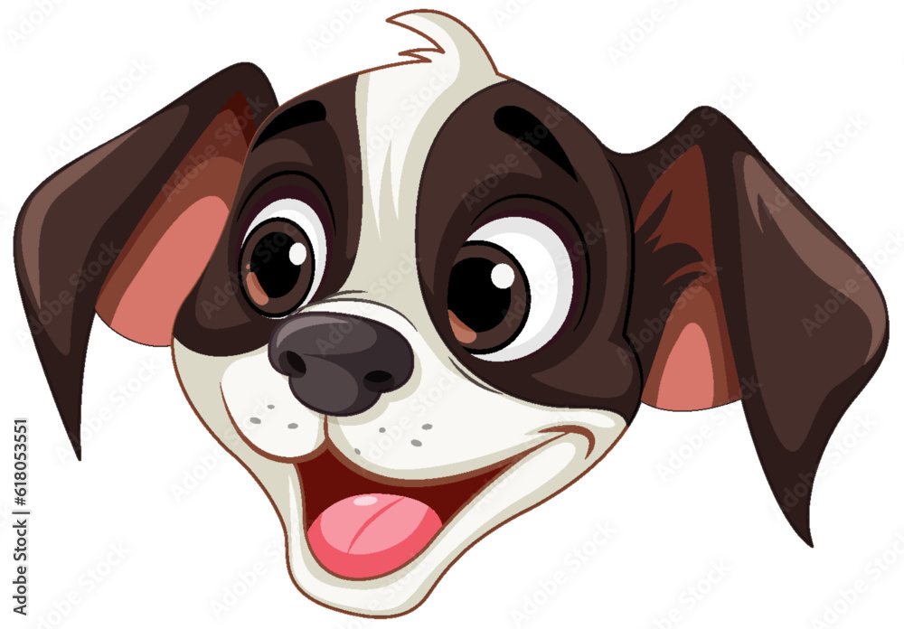 Canvas Prints Cute dog face cartoon isolated