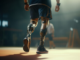 modern prosthetic legs, advanced leg prostheses, cutting-edge prosthetic technology, sleek and stylish prosthetic legs, futuristic leg prosthesis