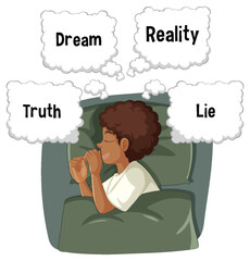 Youth cartoon character with speech bubble