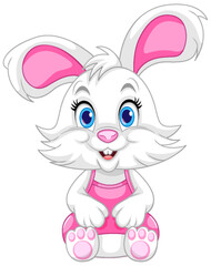 Cute Rabbit Cartoon Character Vector