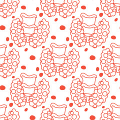 A pattern from the human thyroid gland. Background for World Thyroid Day on May 25. The structure of the human thyroid gland in contour style. Repetitive background for learning. Texture with dots