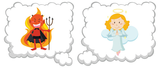 Fototapeta premium Good and bad thought isolated
