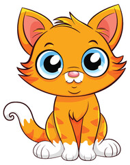 Little Cute Cat Cartoon Character