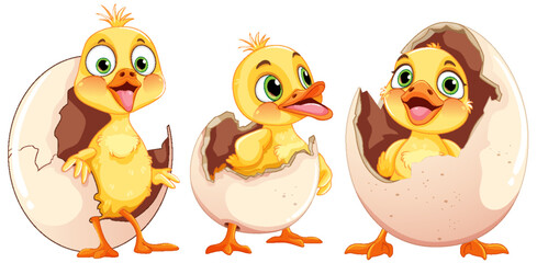 Cute Duckling Cartoon Characters
