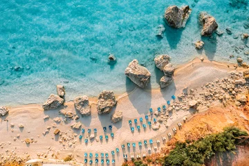 Foto op Plexiglas Aerial view of beautiful beach in Greece © adrianad