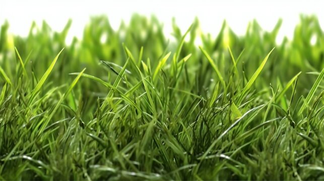 Grass background. Selective focus. Close-up of green grass isolated on a transparent background, Generative AI.