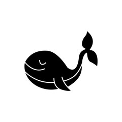 Fototapeta premium Baby whale icon vector. Whale illustration sign. Sperm whale symbol. Sea life logo.